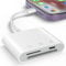 Dual Connectors Dual Slots SD Card Reader for iPhone iPad with Charging USB, Lightning & USB C MicroSD Camera Memory Card Reader for iPhone16/15/14/13/12/11/8/7 Series (Lightning SD+TF+Charging)