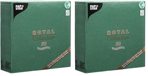 50 Servietten ROYAL Collection 1/4-Falz 40 cm x 40 cm dunkelgrün (Packung mit 2)