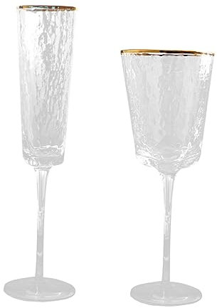 ABOOFAN 2 Pz Bicchiere Di Vino Rosso .ra Bicchieri Da Vino a Coste Bicchieri Di Vino Decanter Per Whisky Calici Da Vino Bicchiere Da Vino a Doppia Parete Grandi Bicchieri Da Vino Golden