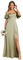 Ever-Pretty Robe Demoiselle d'honneur Satin Épaules Nues Volants Coupe Élégante Fente Vert Sauge 42