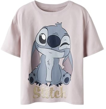 NAME IT Mädchen Girl T-Shirt Stitch Nkfakuri Stitch Ss RLX Top Box Wdi (1er Pack)