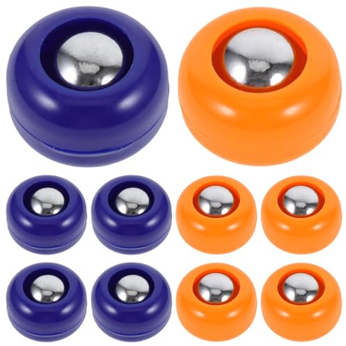 VANZACK 20Pcs Mini Curling Stones, Replacement Tabletop Shuffleboard Rollers Accessories, 10 Blue and 10 Orange for Family Board Game (Stones Only)