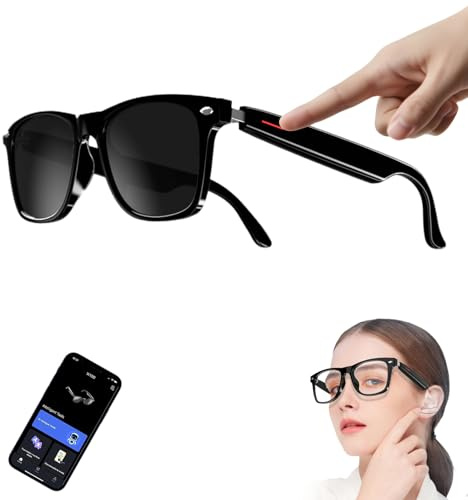 Cyanvue Ai Smart Glasses,smart Glasses with AI,smart Brille,brille Mit Kopfhörer Bluetooth,2025 Neu AI Übersetzungsbrille Mit 100+ Sprachen, Echtzeit Translation Kabellose Earbuds Antiblau-Licht-A