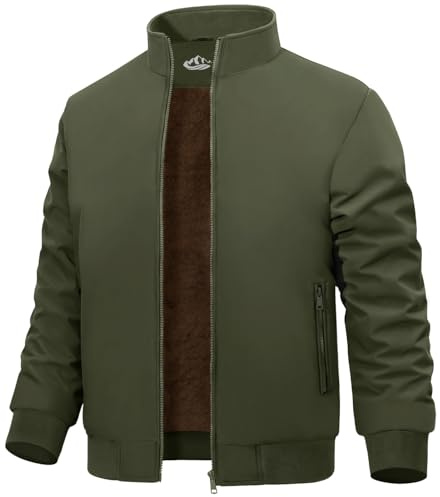 Lonya Giacca Bomber Invernale Uomo Giubbotto Pile Termica Aviator Jacket Antivento Impermeabili Casual Con Cerniera e Tasche