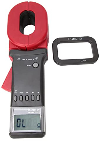 ANGGREK Erdwiderstands-Tester Erdung Widerstands Messgerät 2000A Digital-Klemm Messgerät mit 99 Daten Speicher Automatische Reichweiten Umwandlung für die Prüfung Elektrischer Geräte