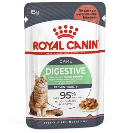 ROYAL CANIN Adult Digestive Care Wet Cat Food with Thin Slices in Gravy 48 x 85g Pouches - Helps Support Heathy Digestion in Cats