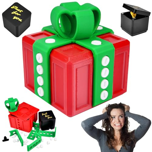 Pipihome Geschenkbox mit Finger Geschenk, 2Pcs Lustiges Nervige Geschenkbox mit Schrauben, Streich Finger Geschenkboxen Geldgeschenk Weihnachten, Witzige überraschungsbox für Weihnachten Valentinstag