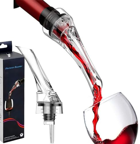Wine Aerator Pourer, 2-in-1 Drip Free Aerating Pour Spout for Instant Aeration, Decanter Breather Bottle Top for Red & White Wine, Spirits, Easy Pour Bar Accessories Gift Gadget