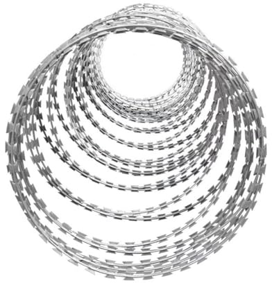 Filo Spinato Arrotolabile, Filo Spinato In Acciaio Zincato, Fornisce Isolamento E Protezione Contro Furti E Arrampicate, Adatto Per Giardini, Patii E Uso Commerciale(50cm)