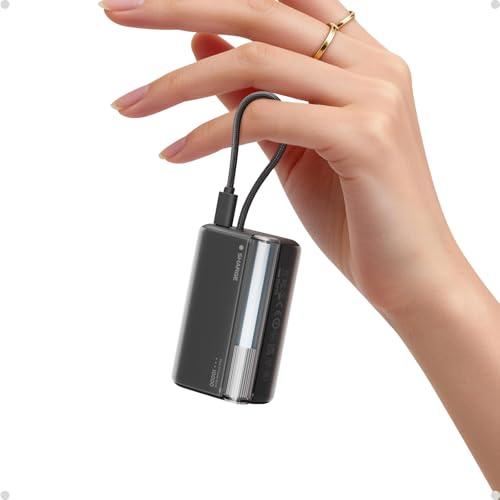 SHARGE 45W Power Bank 10000mAh con Cavo USB C Integrati, Powerbank Piccolo