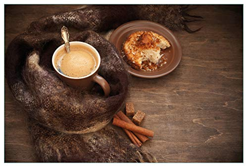 Wallario Küchenrückwand selbstklebend 90 x 60 cm, Motiv: Kuchen und Kaffeegenuss | Spritzschutz abwischbar & pflegeleicht