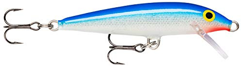 Rapala Original Floater Lure with Two No. 7 Hooks, 0.9-1.5 m Swimming Depth, 9 cm Size, Blue