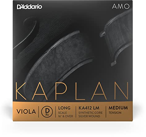 D'Addario Kaplan Amo Viola String - Single D String - KA412 LM - Viola Strings - Long Scale, Medium Tension