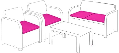 Pink Ersatz Sitz Kissen 4 Teile Set für Keter Allibert Carolina Außenbereich Terrassen Set