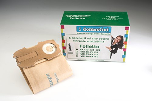 6 SACCHI ADATTABILI PER VORWERK FOLLETTO VK 120-121-122