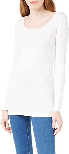 VERO MODA Womens Vmmaxi My Soft U-neck Noos Long Sleeve Top, Bright White, XS UK
