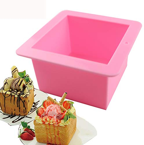 BAKER DEPOT 500ML Silikonform für handgefertigte Seifenform Toastform Brotform Quadrat, 2er Set