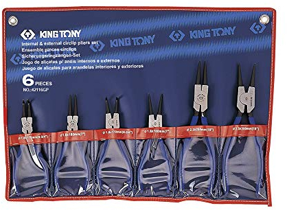 king tony 42116 GP Astuccio di pinze Seeger, Set di 6