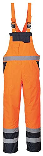 Portwest Contrast Bib And Brace - Lined, Size: L, Colour: Orange, S489ORRL