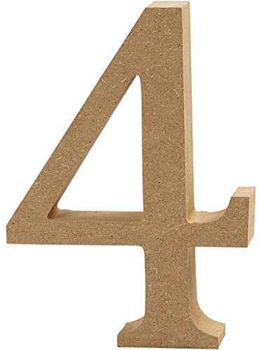 Creativ 10,2 cm MDF Nummer, braun, 13 x 2 cm
