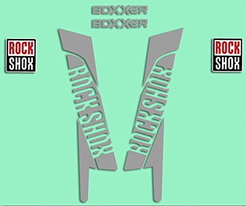 IDIQIB Ecoshirt, MU-7WQ7-VQAB, Gabel Aufkleber Rockshox Boxxer 2015 R277 Fork Stickers Aufkleber Decals Autocollants Adesivi, Silber