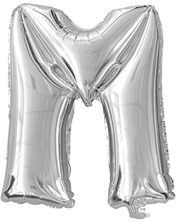 schenken-24 Folienballon Buchstaben (A - Z) in Silber, Höhe ca. 32 cm (M)