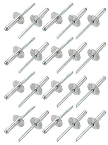 sourcing map 20Stk.Aluminum Offenes Ende Groß Flansch Blind Nieten 5mm x 20mm