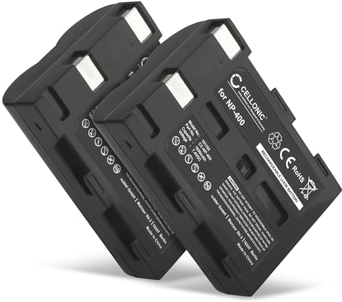 CELLONIC, Batterie pour Caméra Compatible avec Konica Minolta NP-400, DiMAGE Dynax 5D, 7D, A2 (7.4V, 1600mAh) 2 Pièces