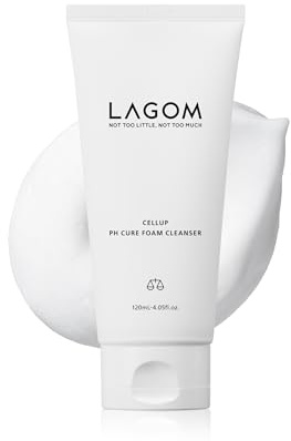 LAGOM Cellup pH Cure Foam Cleanser | Low pH, Skin Barrier Protection, Natural Deep Face Cleansing, K-Skincare, Mild, 5.5 Subacid for Sensitive Skin 4.05 Fl Oz
