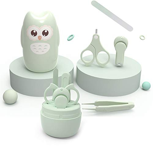 EXFEA Kit de soin des ongles pour bébé : ensemble 4 en 1, ciseaux à ongles, lime à ongles, pince à épiler, coupe-ongles, nouveau-né, garçon, coupe-ongles