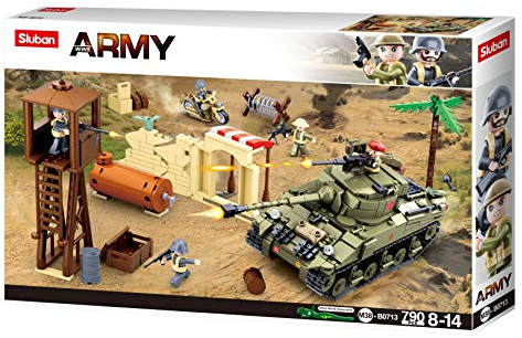 Schlacht um Tobruk WWII (790 Teile) [B0713], Spielset Klemmbausteine, Soldaten, mit Spielfigur, Army WWII, Sluban SL95583