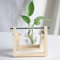 Hydroponische Vase Deko Holz Halter mit Hydroponik Glasvase Hängevase Blumenvase Tischvase Dekovase für Hydrokultur Pflanzen, Zuhause oder Büro Dekoration (Primärfarbe, 1 Vase)