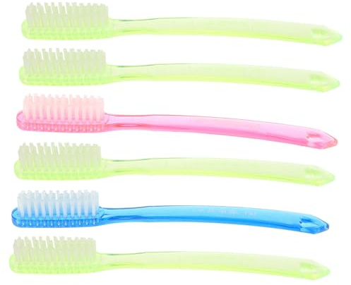 Milisten Superharte Zahnbürsten mit Anti Rutsch Griff 6 Stück-pack für Erwachsene und Nylonborsten Große Bürste für Tägliche Mundpflege und Reise