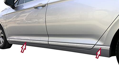 Recambo Lot de 8 baguettes de porte en acier inoxydable chromé pour VW Passat B8, Limo, Variant, à partir de 2014