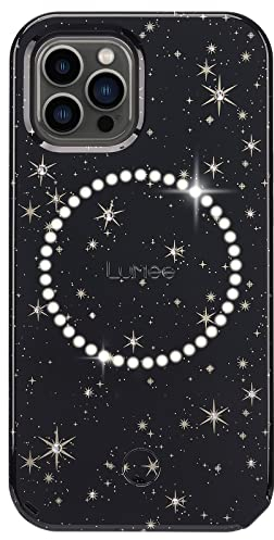 LuMee - Halo - Lighted Selfie Case for iPhone 13 Pro Max - Built-in Adjustable LED Lighting - 6.7 Inch - Stars & Gems