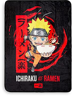 Naruto Shippuden Ichiraku Ramen Fleece-Überwurfdecke, weicher Plüschbezug aus Polyester für Sofa und Bett, gemütliche Heimdekoration, luxuriöses Zimmer-Essential, Anime-Manga-Geschenke für Erwachsene,