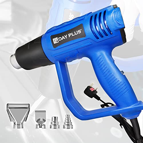 Heat Gun Hot Air Gun Kit for Removing Epoxy Cup Painting Resin Air Bubbles, Drying Crafts & Shrink Wrap Paint, 300°C & 600°C Variable Temperature, 4 Nozzles, 2000W