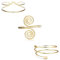 Adramata 3 Stück Gold Armreif für Damen Manschette Armreif Set Offen Breite Draht Oberarm Einstellbar Damen Armbander Gold Armbänder Damen