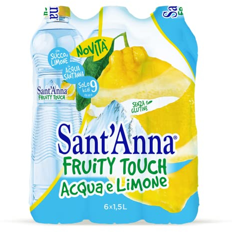 Sant'Anna Fruity Touch Limone 1,5L | confezione 6 Bottiglie | Bevanda al Limone di Acqua Sant'Anna | Gusto Fresco e Dissetante