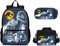 AMYATLIY 3 x Dinosaurier-Rucksack mit Lunchbox, Shcool-Tasche, Büchertasche für Kinder, Jungen, Fans, Geschenke, Farbe 7, Medium, Dinosaurier Rucksack
