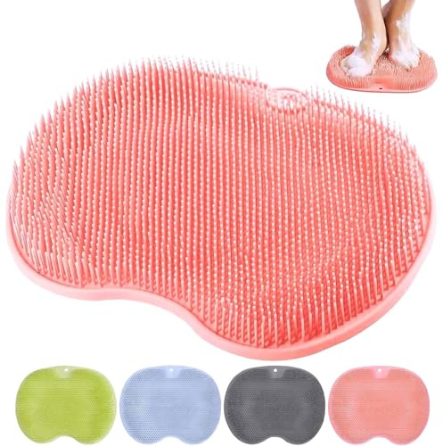 Tapis de Bain en Silicone, Brosse Pieds Douche avec Ventouses Antidérapantes, Nettoie Exfolie et Masse les Pieds Sans se Pencher, Coussin de Massage pour le Soin des Pieds, la Relaxation