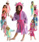 LEBENGOOD - Accappatoio bambina, bambino, Ragazze Cotone: Ragazza, Bambini - 100% Cotone OEKO-TEX,2 tasche, cappuccio (2-4, Lilou)