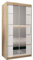 ABIKSMEBLE Verona 4 100 Armario 2 Puertas Correderas para Dormitorio - Armario Moderno con Espejo, Barra y Estantes - 100x200x62 cm (Ancho x Alto x Fondo) - Sonoma + Blanco Mate
