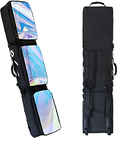 Gepolsterte Snowboardtasche mit Rollen – Rollende Doppelrollen-Reisetasche für Ski, einzelnes Snowboard und Snowboardschuhe, passend für 2 Boards oder 2 Sets
