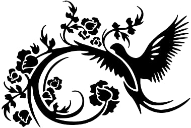 Blumen Zweig Vogel Auto Aufkleber, Asudaro Auto Windschutzscheiben Aufkleber Personalisierter Blumen Vogel Zweig Aufkleber für Auto Schlafzimmer Kindergarten Wohnzimmer Wandaufkleber,17 x 12 cm