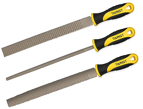 TARIST Set di Lime legno 3 pezzi, 200mm. comprende raspa piatte, raspa rotonde, raspa semitonde - lavoro per Legno e plastica