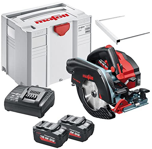 Mafell K65 18M BL 18V 185mm Circular Saw with 2 x 5.5Ah Batteries, Charger, Case & Rail