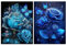SENHAI 2er-Set Diamant-Kunst-Malerei-Sets für Erwachsene, blaue Rose, 5D-Kunst-Kits, DIY-Farben, Basteln für Zuhause, Wanddekoration, Geschenke (30 x 40 cm)