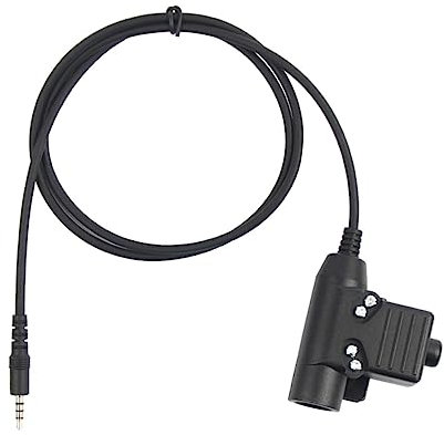 Gatuida Ptt Adapter Cable for Military Radio Security Earpiece Headset Ptt Adapter Button