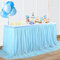 NSSONBEN Tüll Tischrock Himmel Blau Tischröcke Tischdeko für Babyparty, Baby Shower Mädchen, Hochzeit, Geburtstag, Kindergeburtstag, Kommunion, 183×77cm Blau Tüll Tischrock